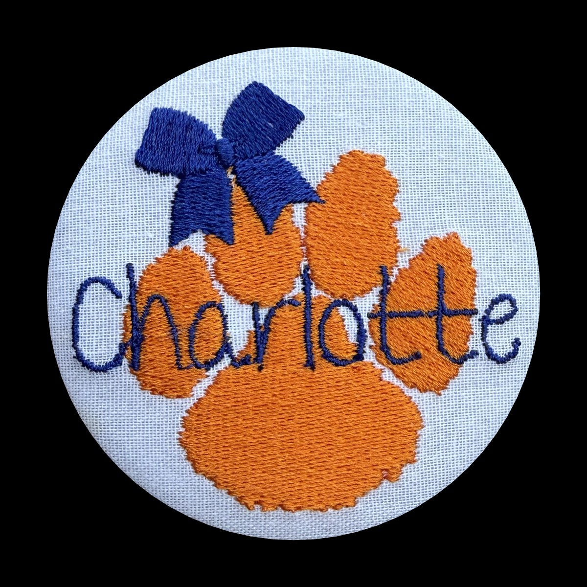 Cheer Paw Print Name Button